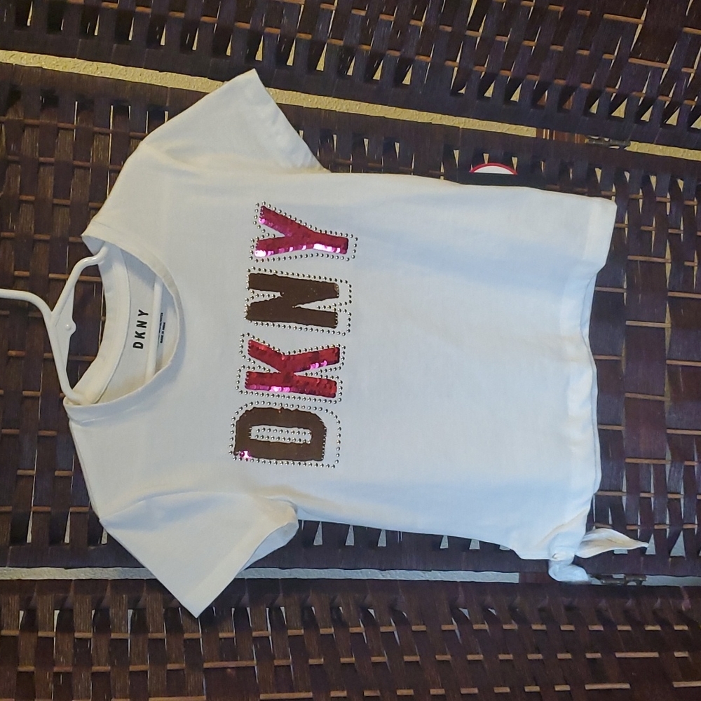 Dkny sequin side tie t shirt